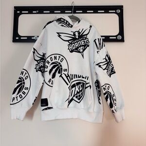 Zara White NBA Team Logo Hoodie